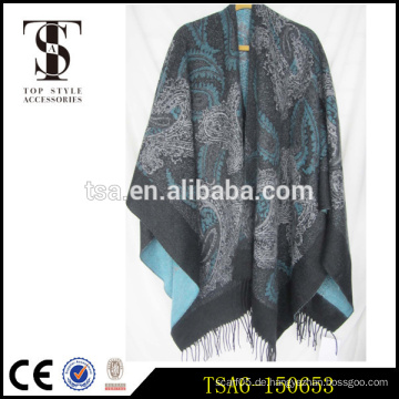 Zeitloses Design schweres überdimensionales Paisley-Schal Weihnachtsgeschenk Acryl Capes &amp; Ponchos